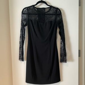 Black Lace Top long sleeved dress by Laundry by Shelli Segal. Size 2